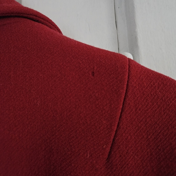 Women's Vintage J. Crew Red Double-Breasted Coat - Picture 8 of 14